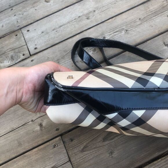 VINTAGE Burberry Purse BIG LOGO Brown - Picture 11 of 16